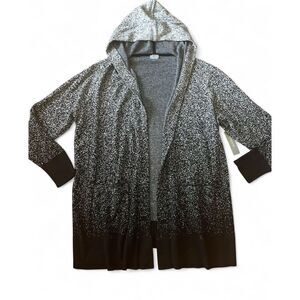 NWT Chico's Zenergy Women’s Cotton-Cashmere Blend Ombre Hooded Cardigan Size XL